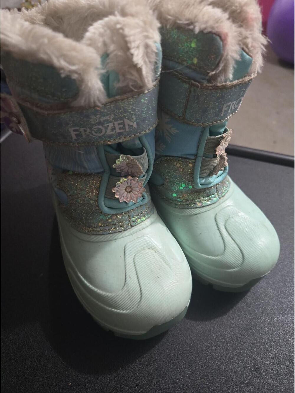Disney Frozen Elsa & Anna Girls Glitter Winter Snow Boots Size 11Y - Picture 6 of 6
